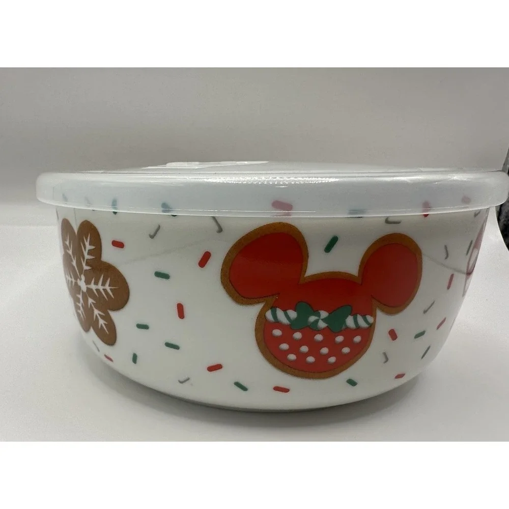 Ceramic Mickey Mouse Covered Bowl Steam Escape-Disney Christmas Microwaveable
